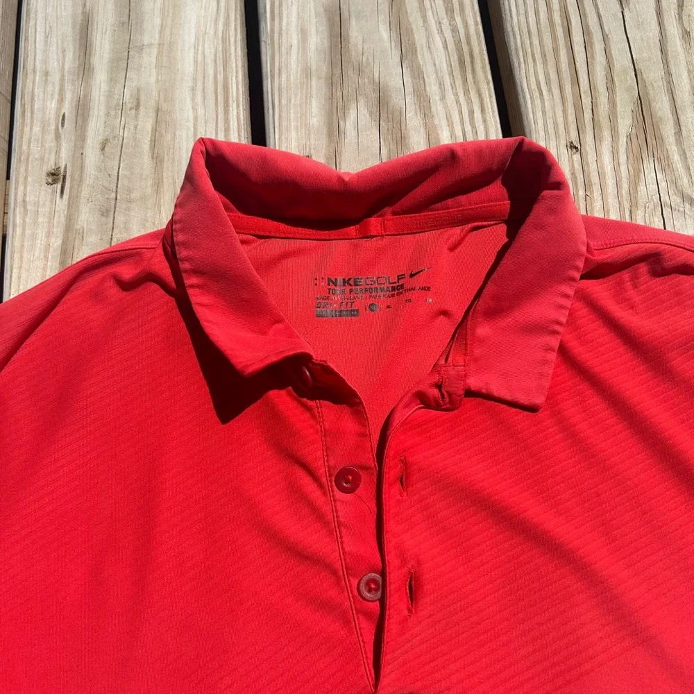 Nike Golf Polo Shirt Adult Men's Extra Large Red‎ Embroidered Short Sleeve